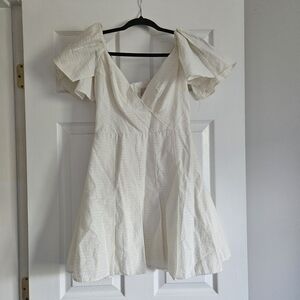 KEEPSAKE the Label Cream Flutter Sleeve Mini Dress